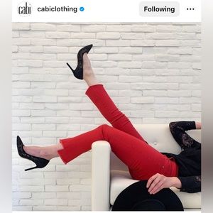 Cabi Red High Low Crop Size 10